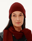 Women's 100% Pure Cashmere Ribbed Cuff Beanie