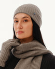 Women's 100% Pure Cashmere Ribbed Cuff Beanie