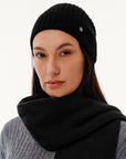Women's 100% Pure Cashmere Ribbed Cuff Beanie