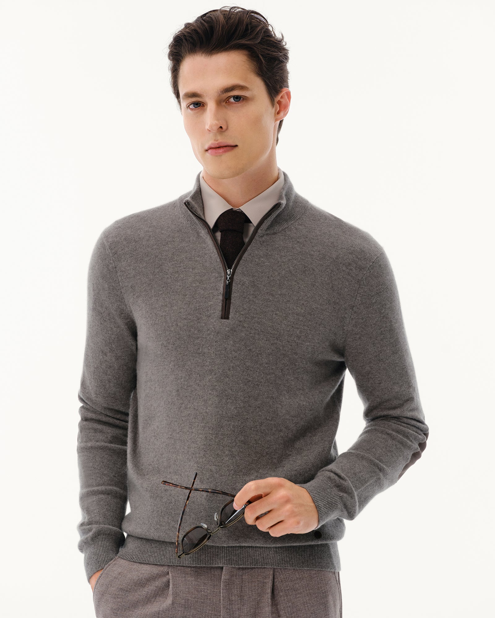 Men's 100% Pure Cashmere Quarter Zip Pullover