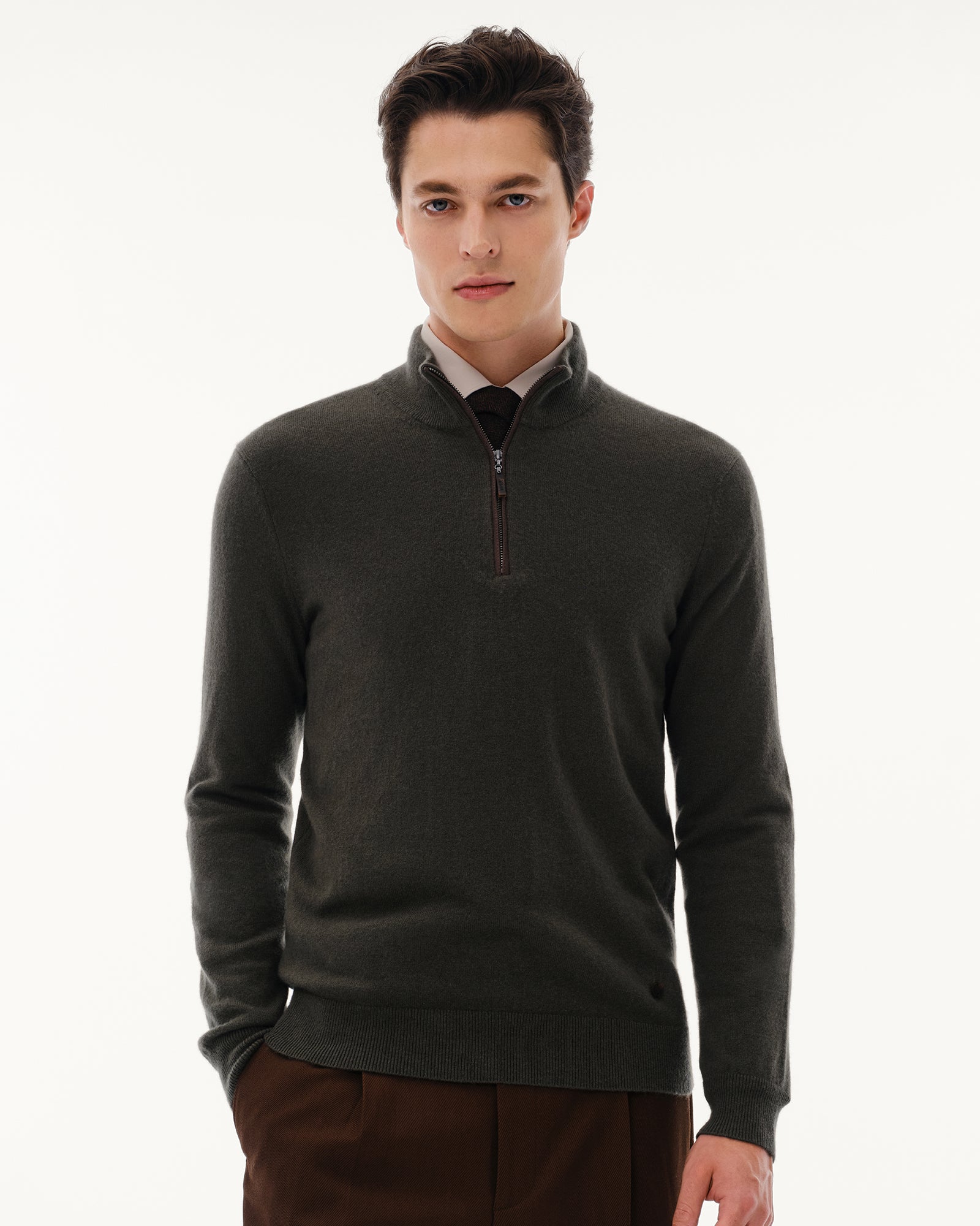 Men's 100% Pure Cashmere Quarter Zip Pullover