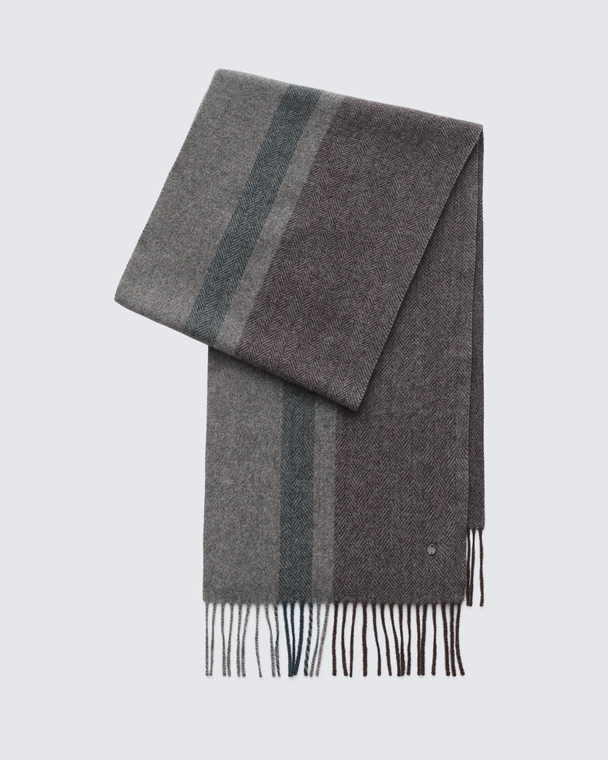 100% Pure Cashmere Brushed Herringbone Scarf