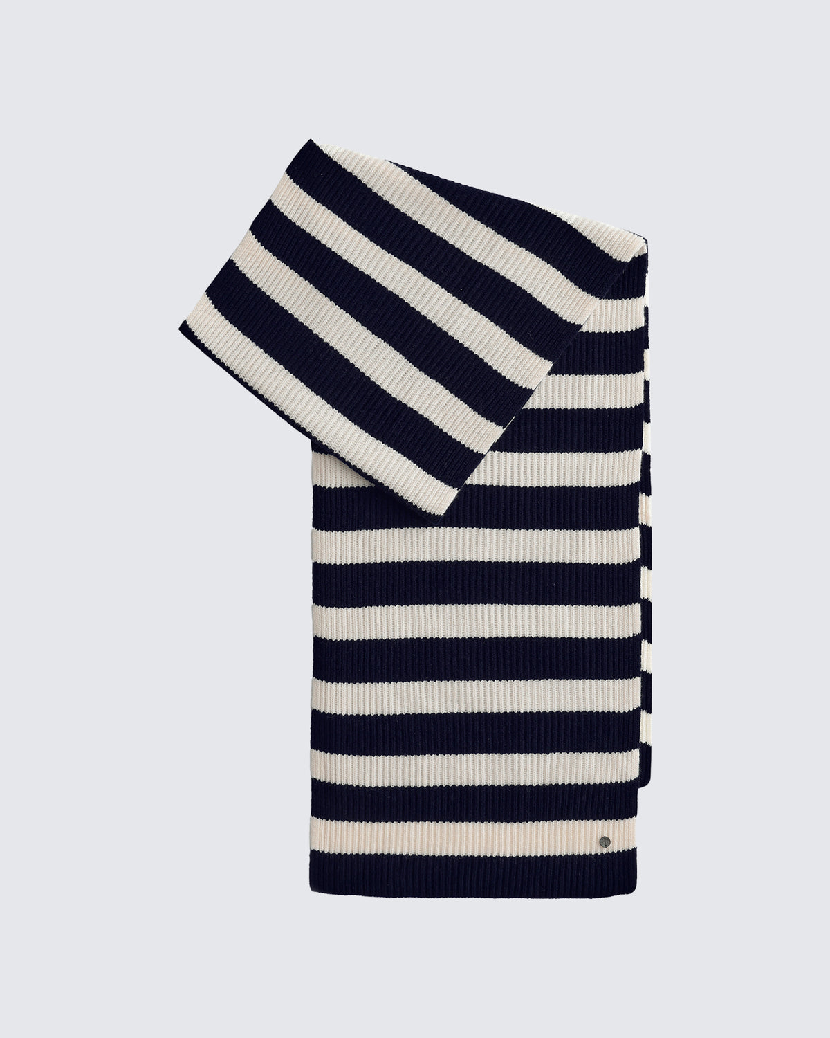Wool-Cashmere Striped Ribbed Scarf