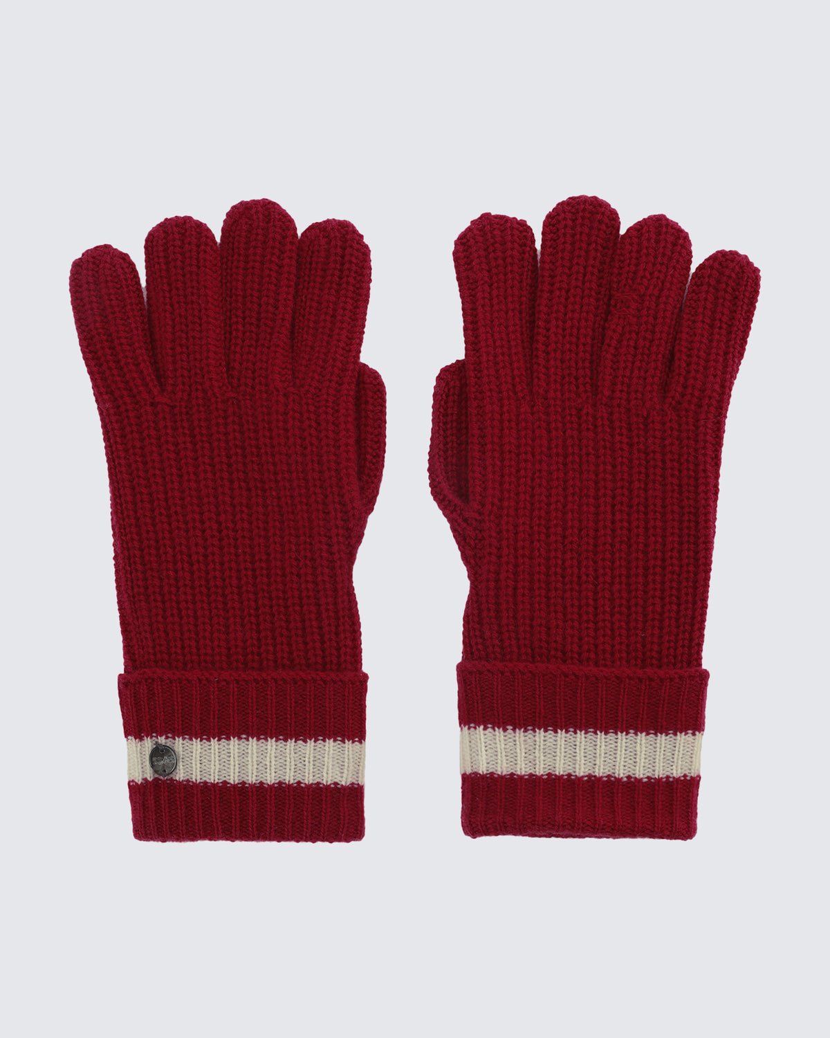 Wool-Cashmere Striped Ribbed Gloves