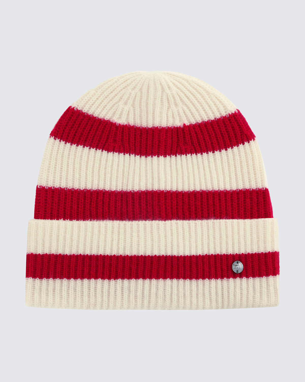 Wool-Cashmere Striped Ribbed Beanie
