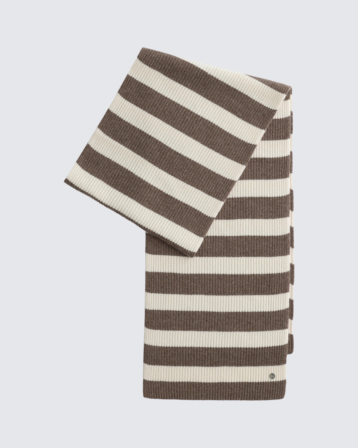 Wool-Cashmere Striped Ribbed Scarf