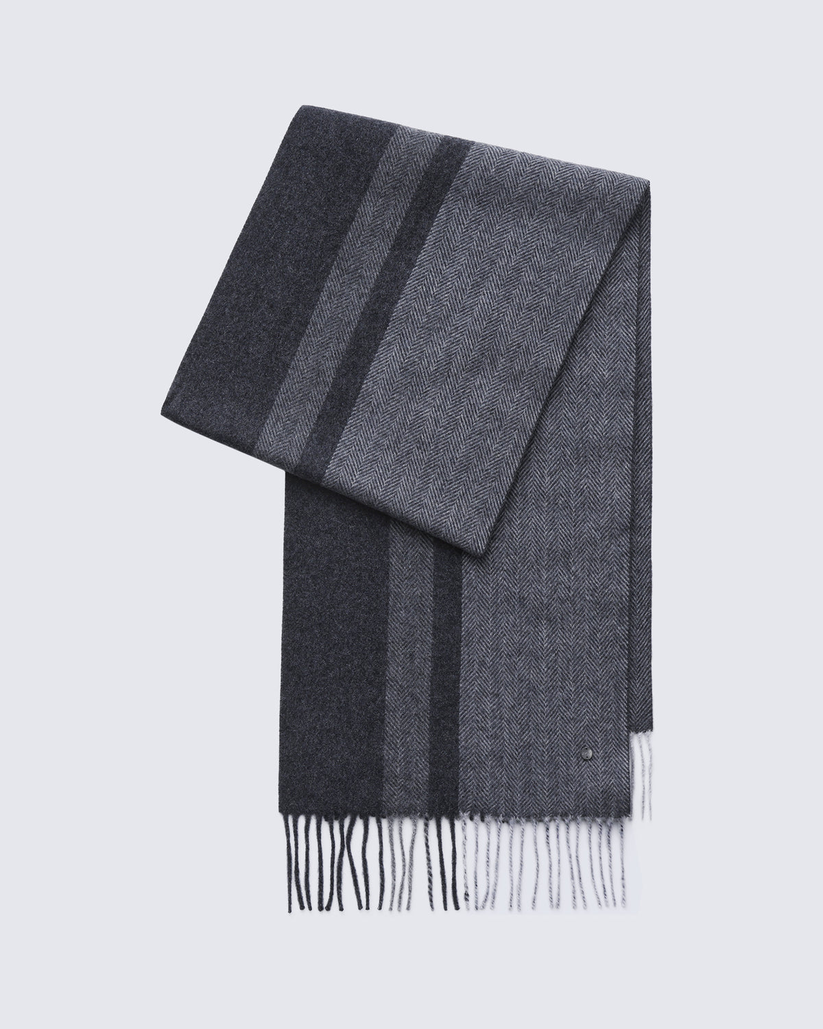 100% Pure Cashmere Brushed Herringbone Scarf