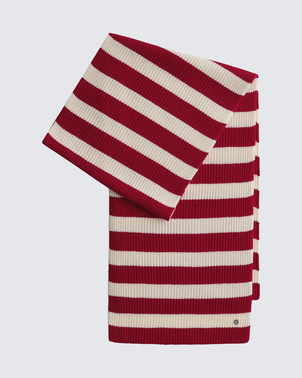 Wool-Cashmere Striped Ribbed Scarf