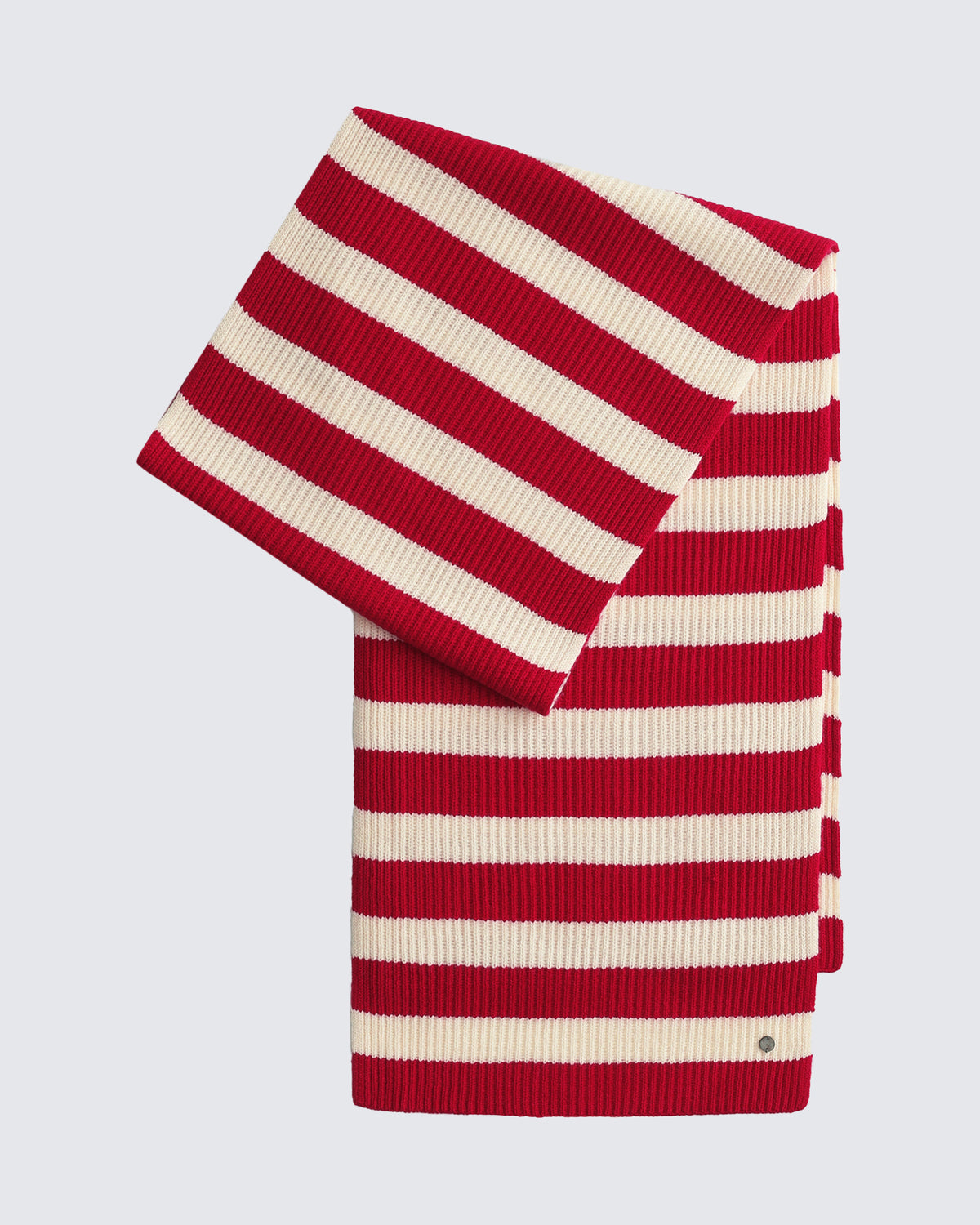 Wool-Cashmere Striped Ribbed Scarf