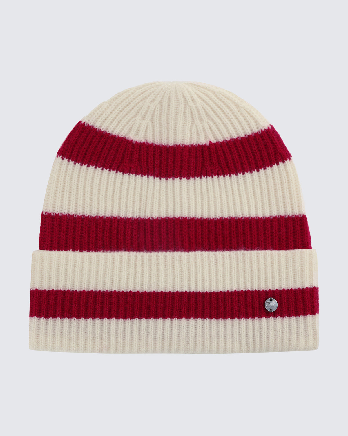 Wool-Cashmere Striped Ribbed Beanie
