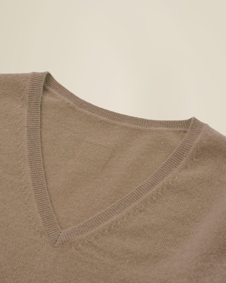 100% Cashmere Classic V - Neck Sweater