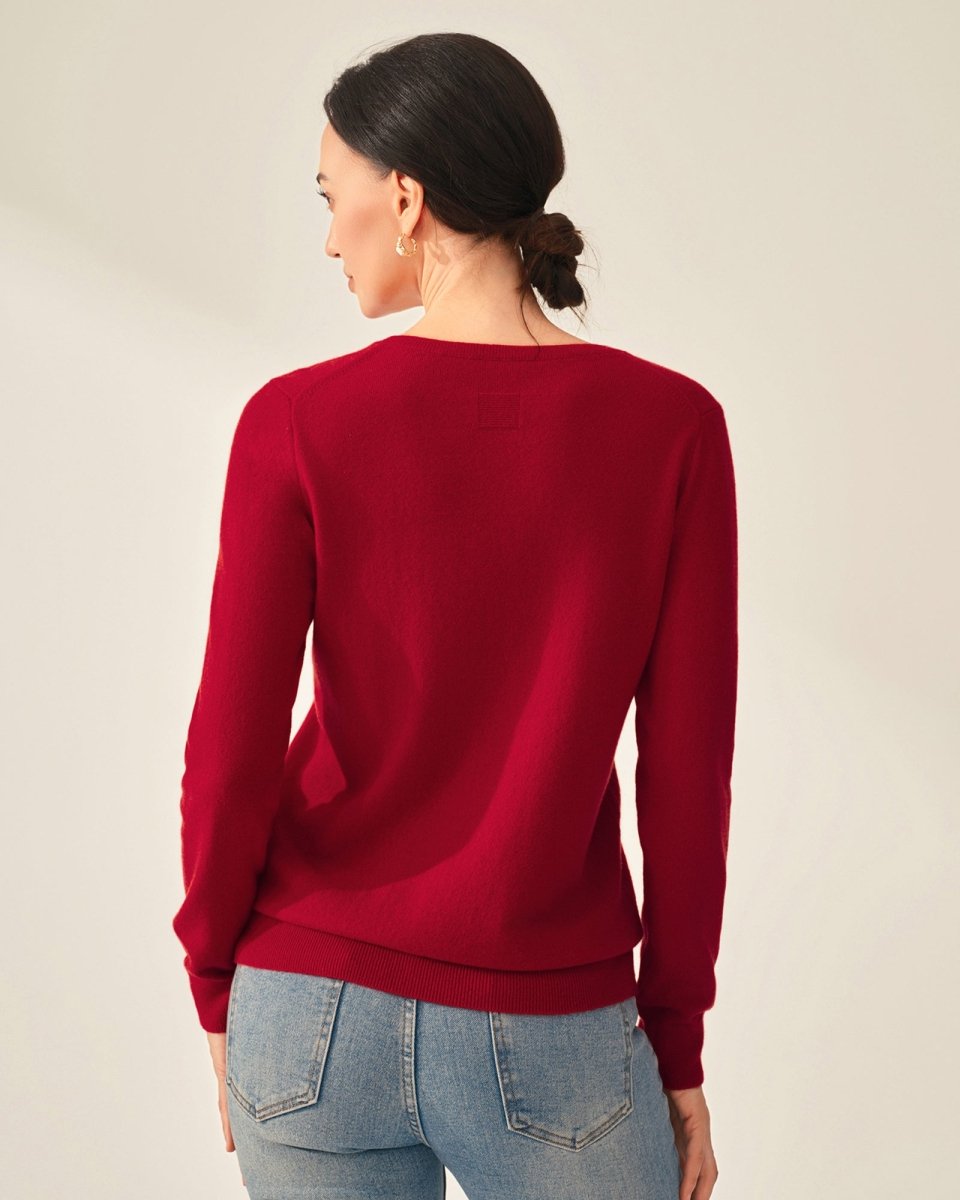 100% Cashmere Classic V - Neck Sweater