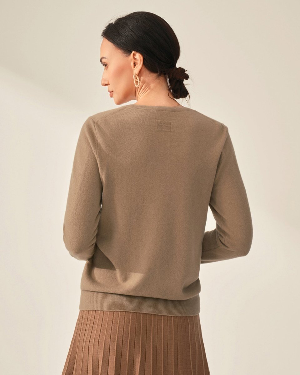 100% Cashmere Classic V - Neck Sweater