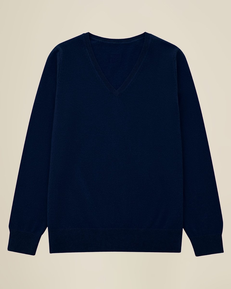 100% Cashmere Classic V - Neck Sweater