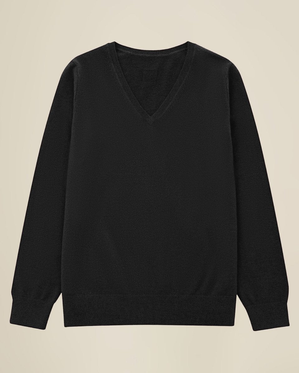 100% Cashmere Classic V - Neck Sweater