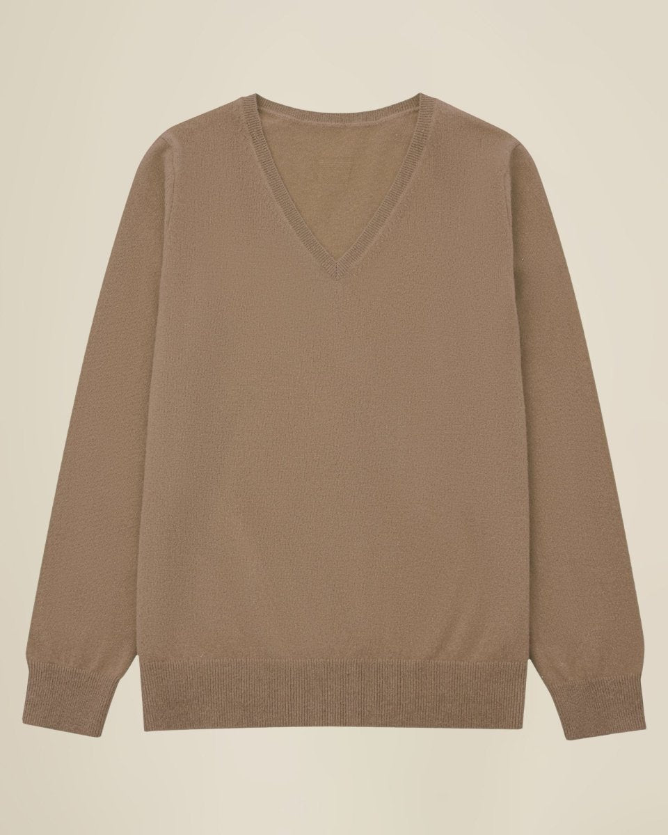 100% Cashmere Classic V - Neck Sweater