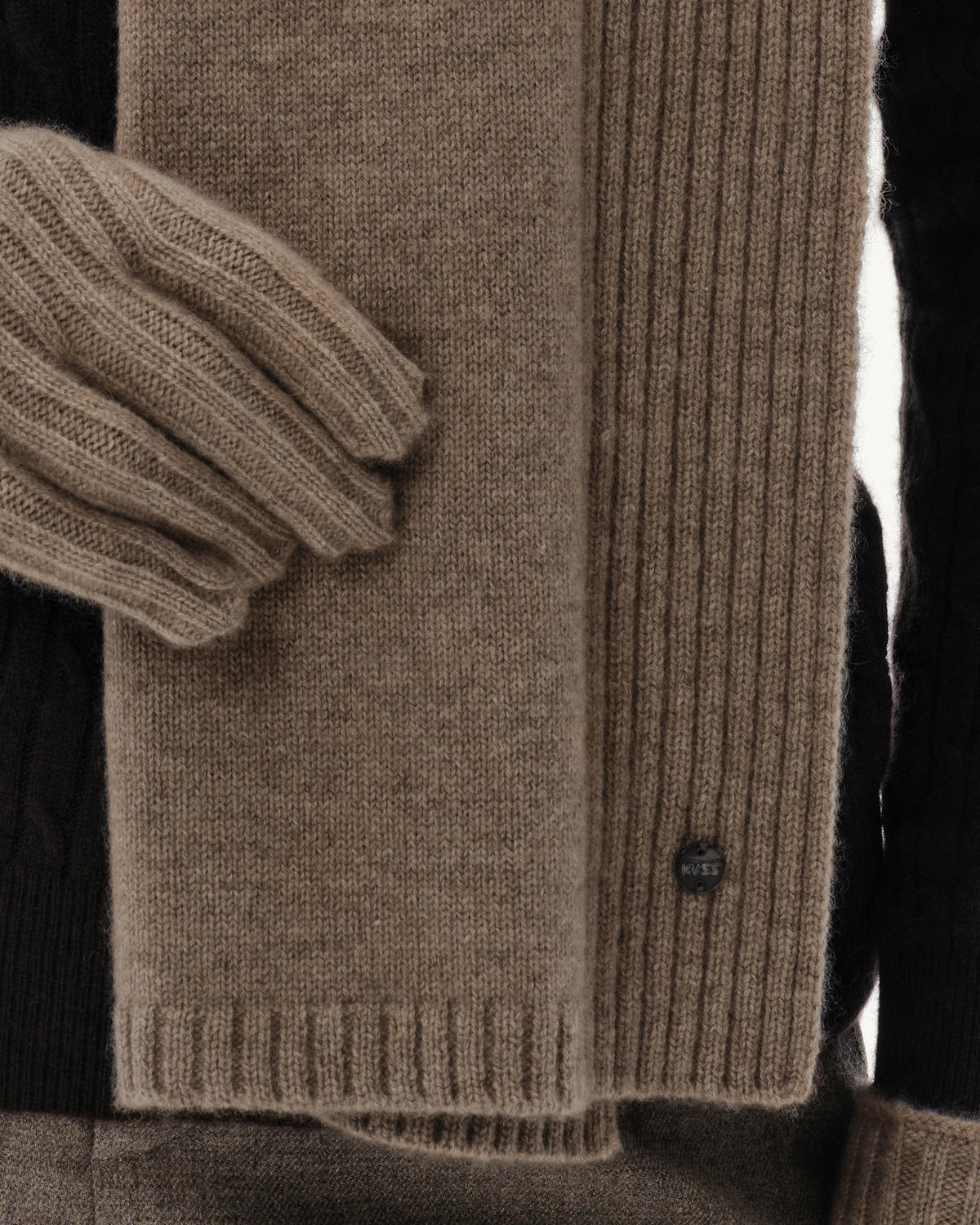 Women's 100% Pure Cashmere Ribbed Scarf