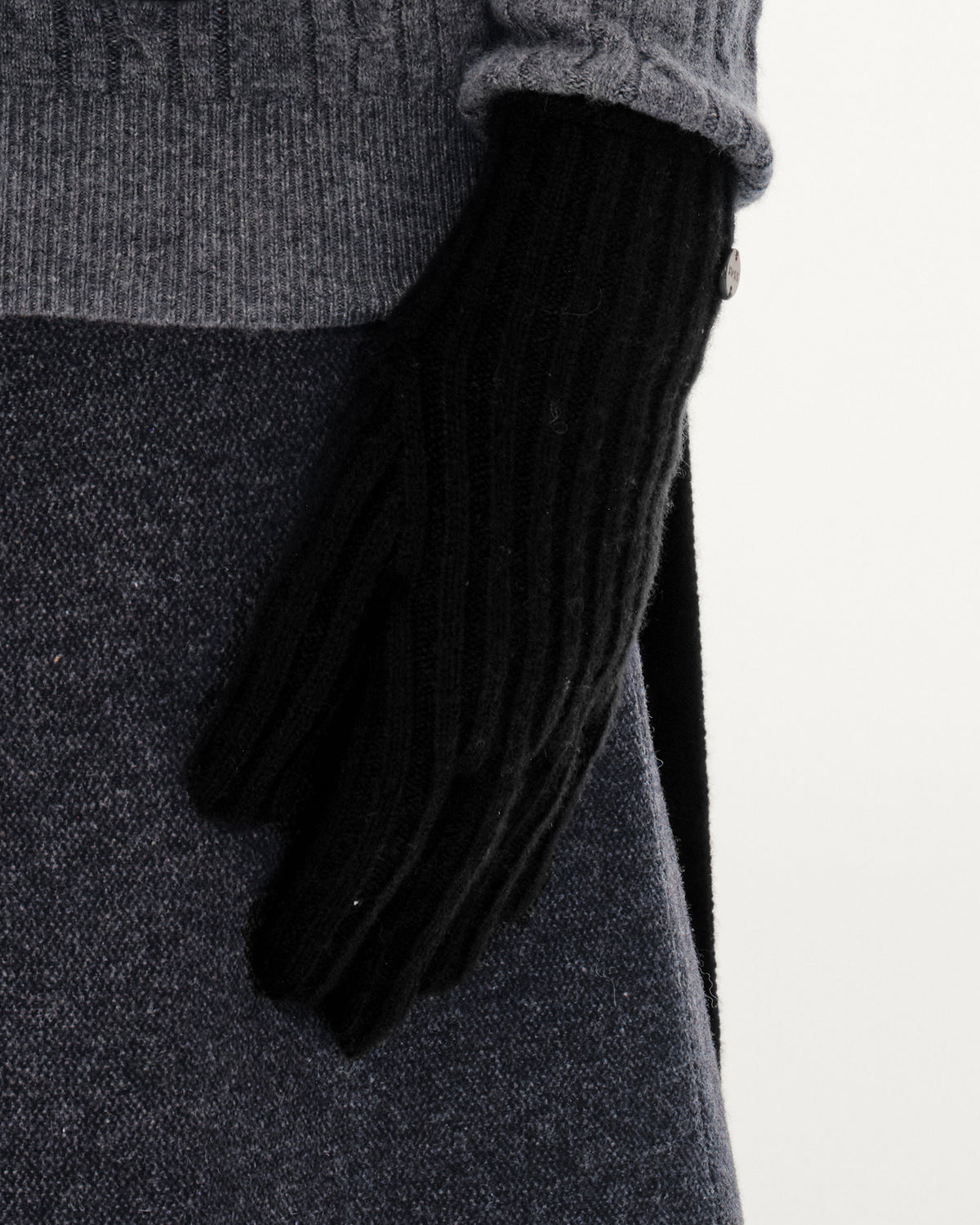 Women's 100% Pure Cashmere Ribbed Gloves
