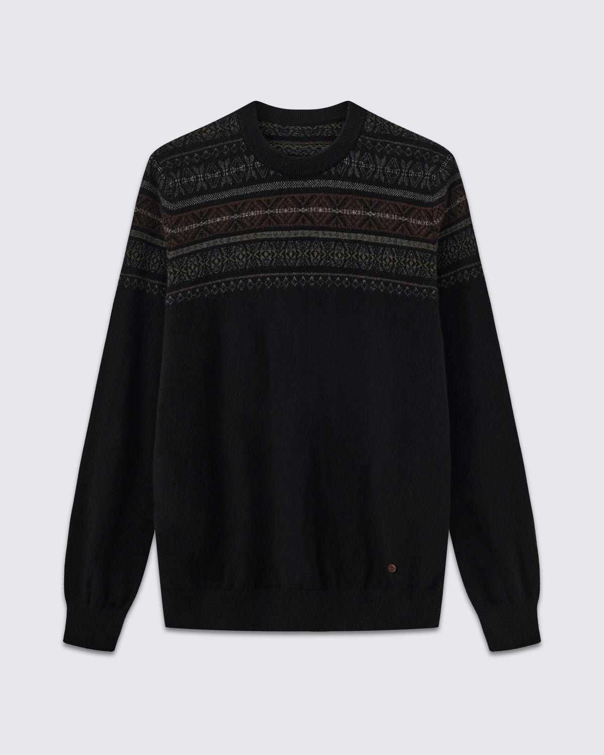Men's 100% Pure Cashmere Fair Isle Crew Neck Sweater