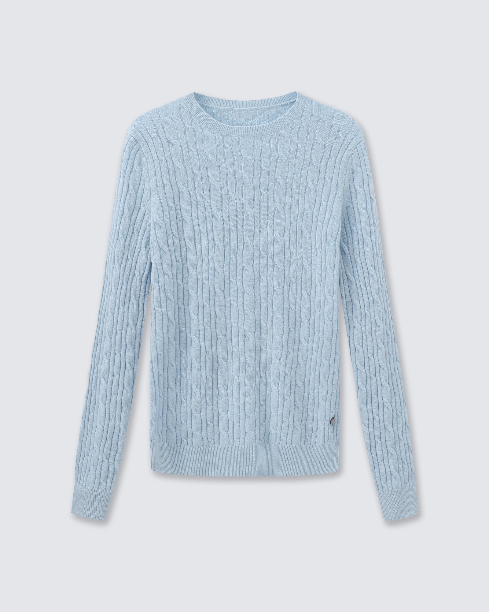 Women's 100% Pure Cashmere Cable Knit Crew Neck Sweater