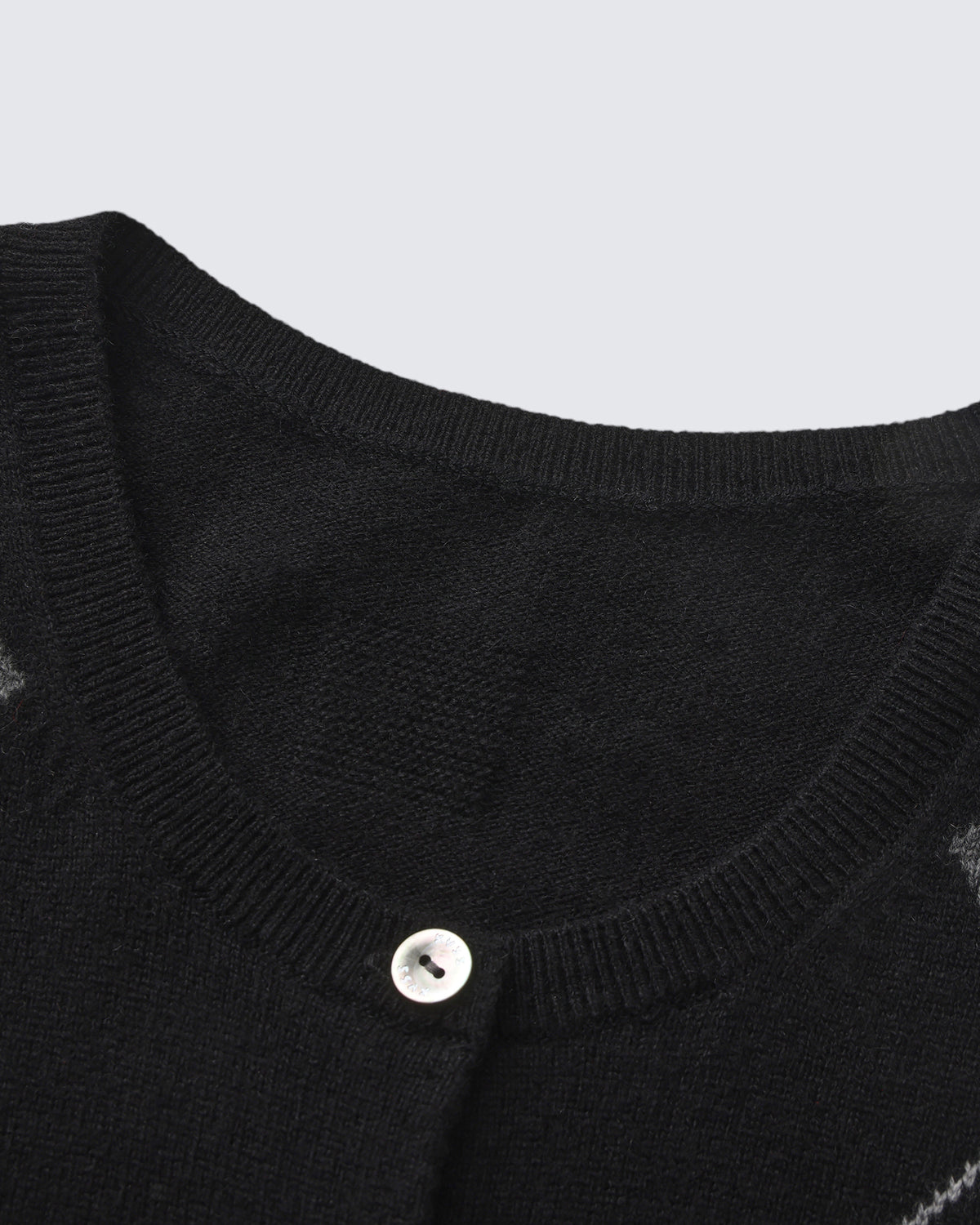 Women's 100% Pure Cashmere Argyle Crew Neck Cardigan