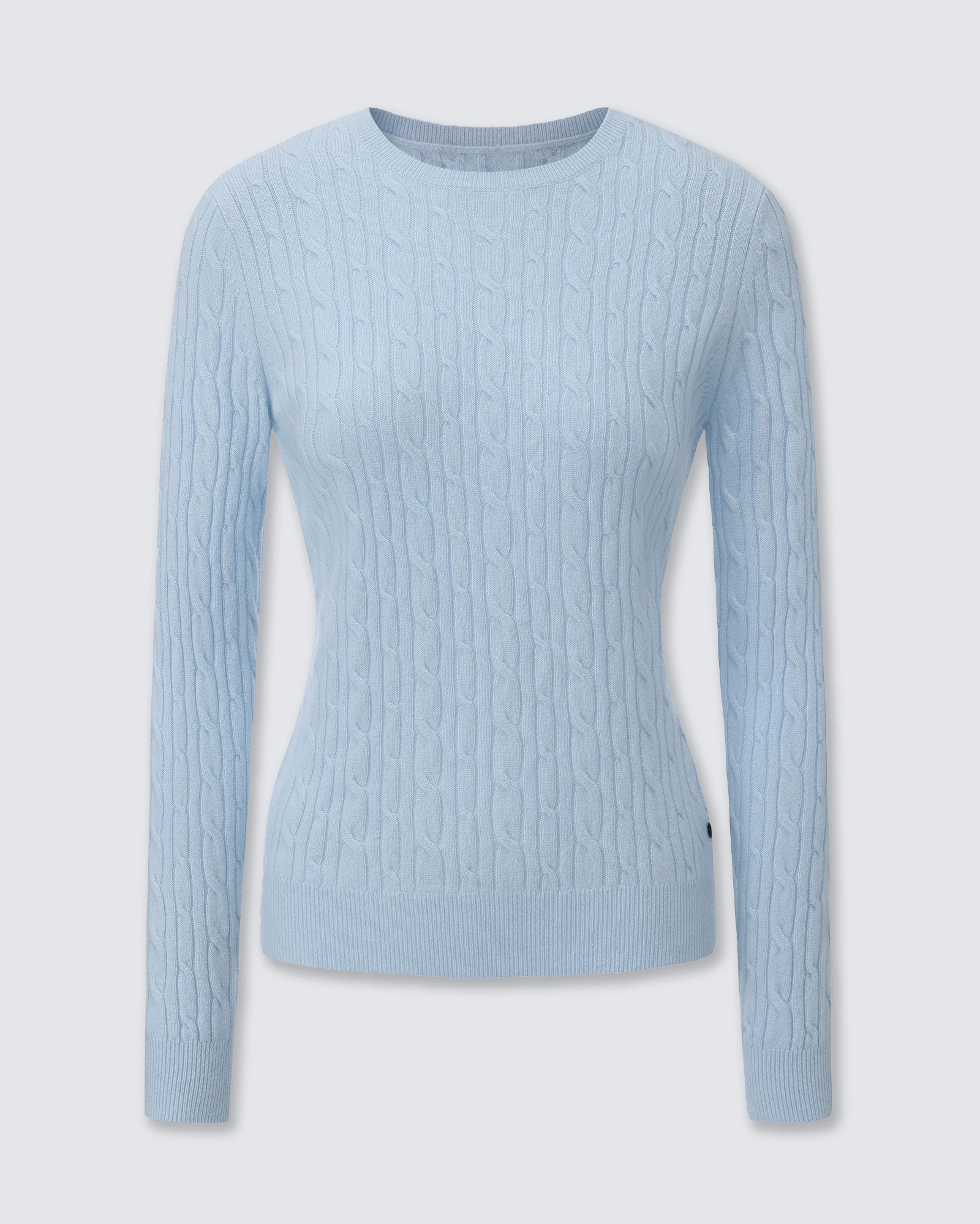 Women's 100% Pure Cashmere Cable Knit Crew Neck Sweater