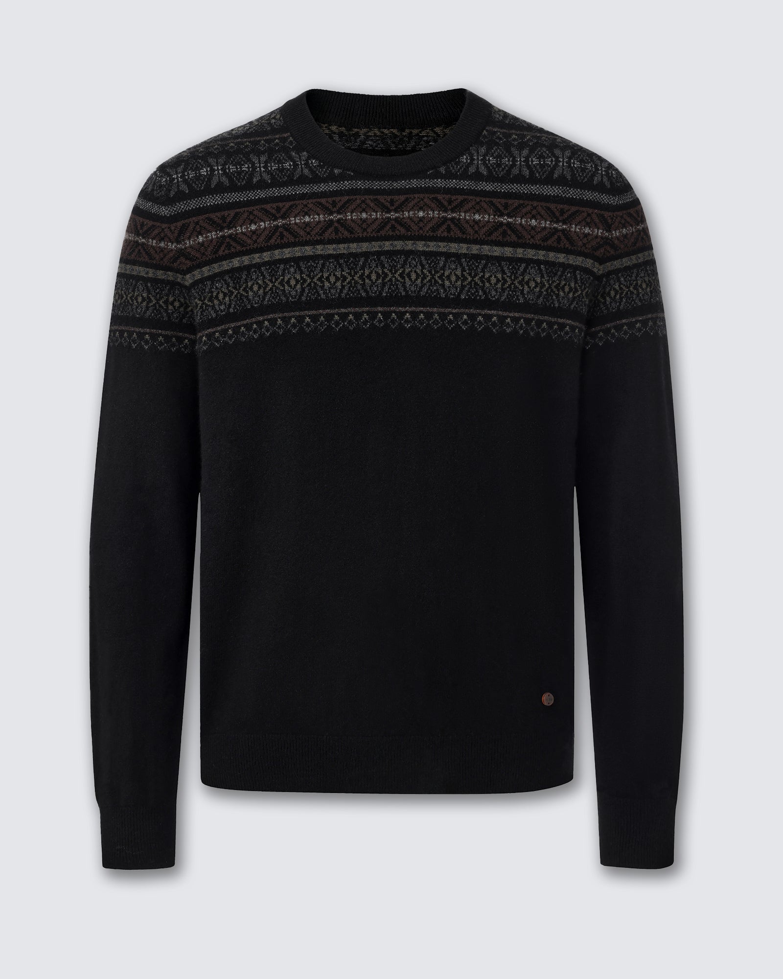 Men's 100% Pure Cashmere Fair Isle Crew Neck Sweater