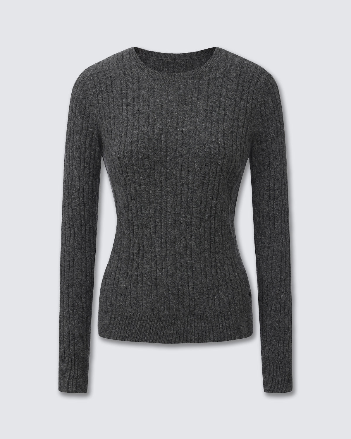 Women's 100% Pure Cashmere Cable Knit Crew Neck Sweater