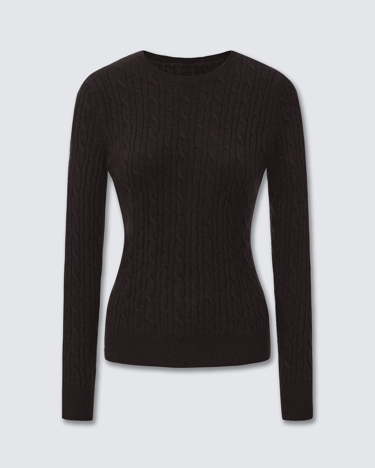 Women's 100% Pure Cashmere Cable Knit Crew Neck Sweater