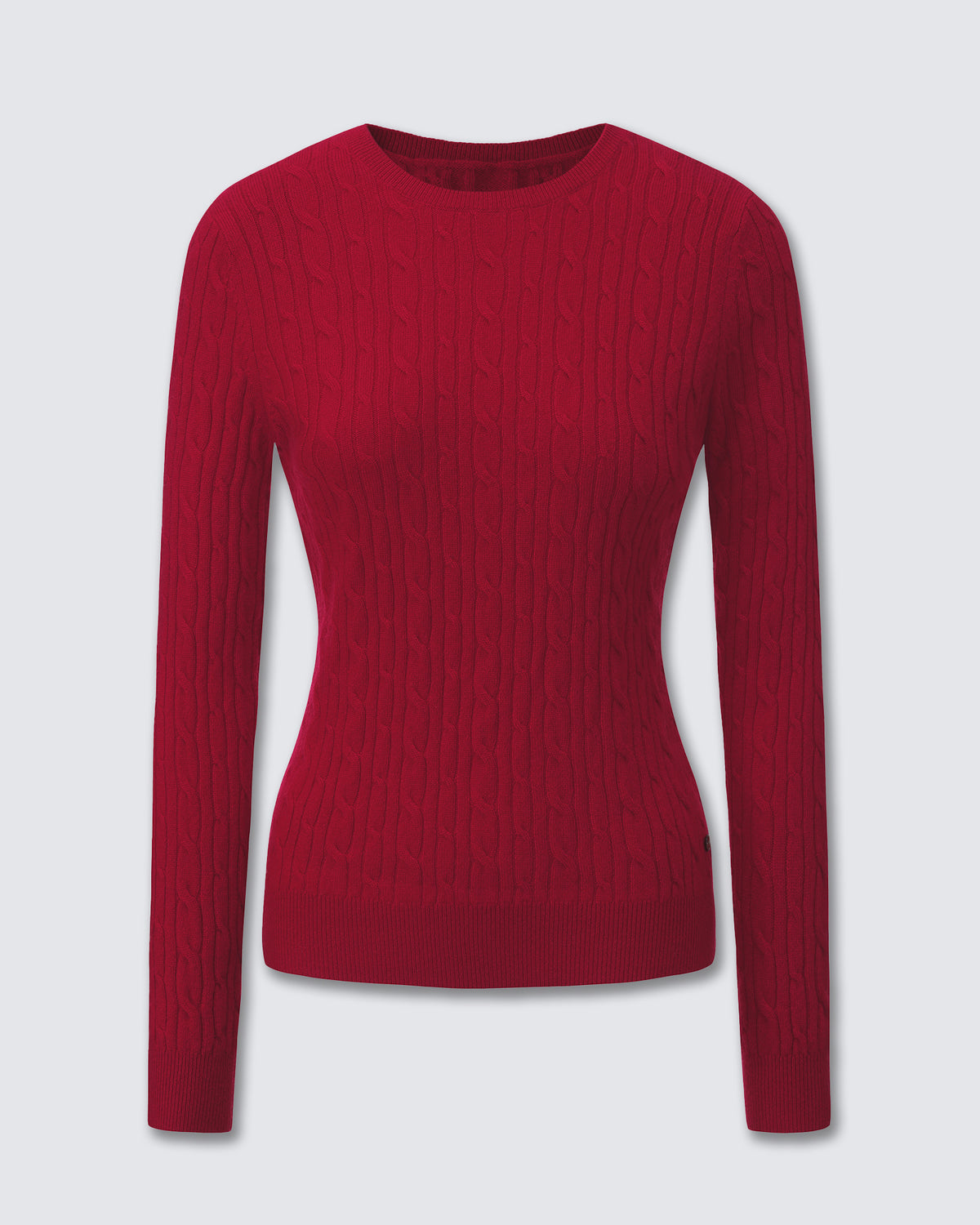 Women's 100% Pure Cashmere Cable Knit Crew Neck Sweater