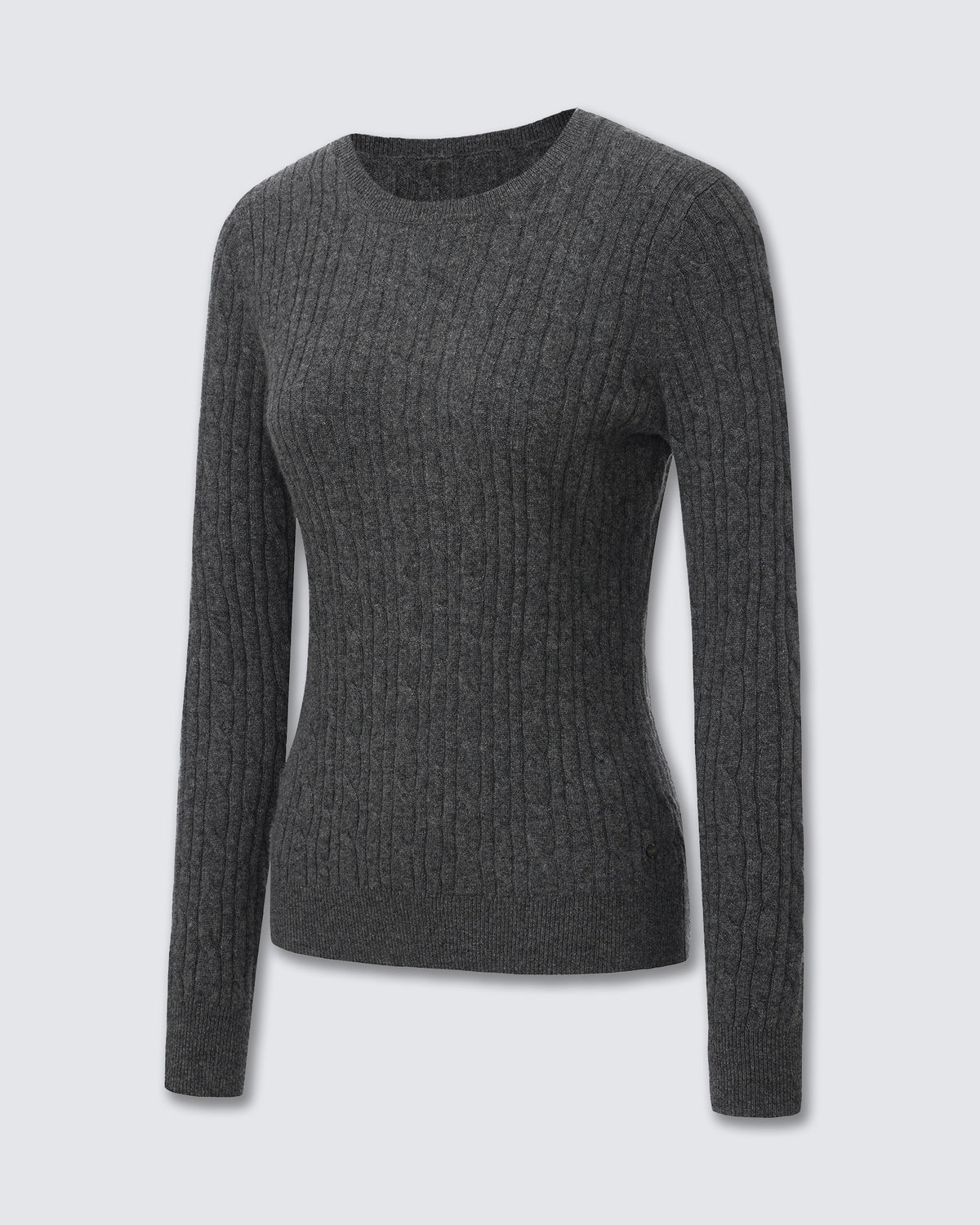 Women's 100% Pure Cashmere Cable Knit Crew Neck Sweater