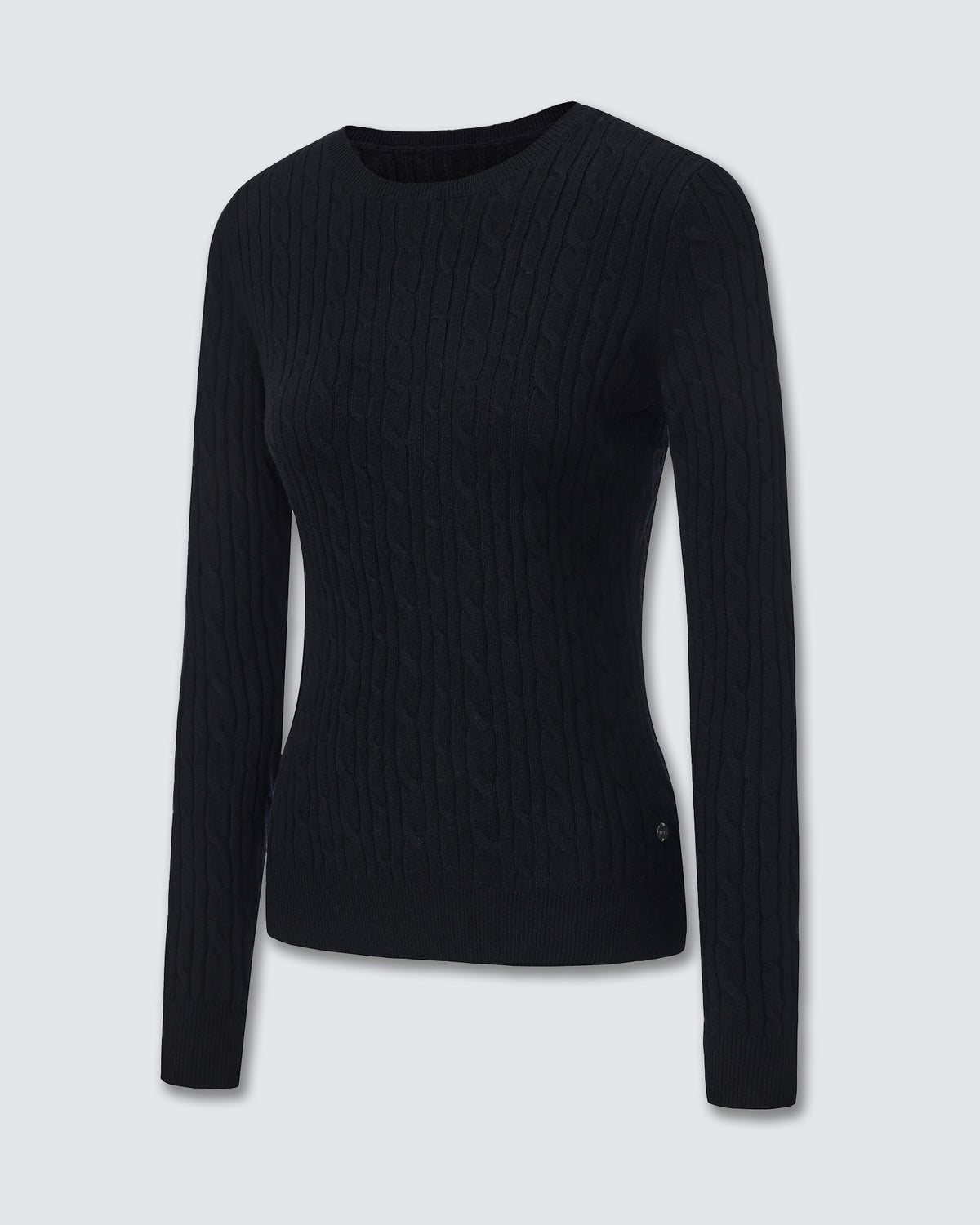 Women's 100% Pure Cashmere Cable Knit Crew Neck Sweater