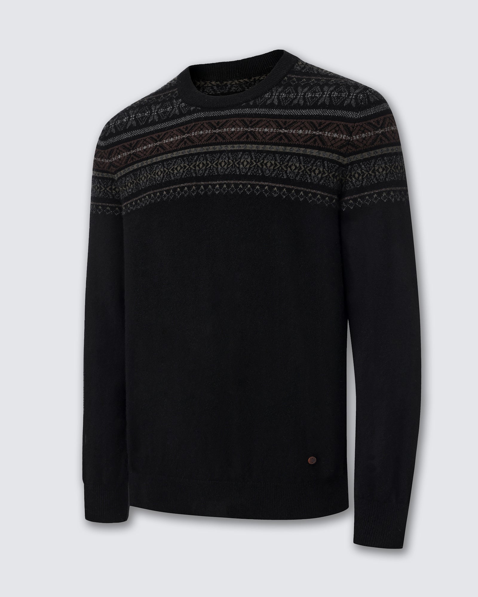 Men's 100% Pure Cashmere Fair Isle Crew Neck Sweater