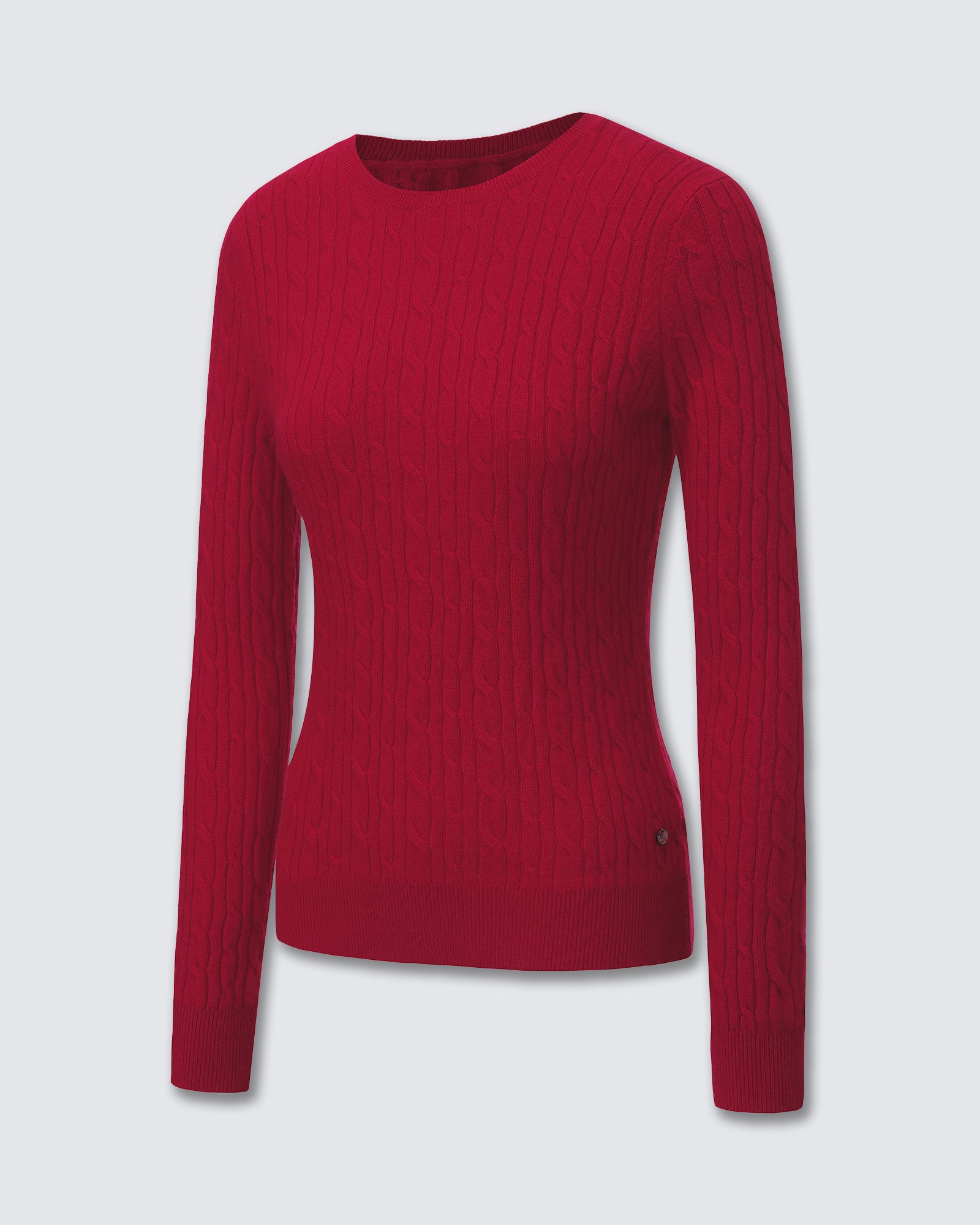 Women's 100% Pure Cashmere Cable Knit Crew Neck Sweater