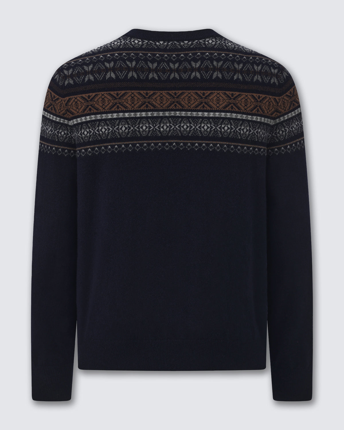 Men's 100% Pure Cashmere Fair Isle Crew Neck Sweater