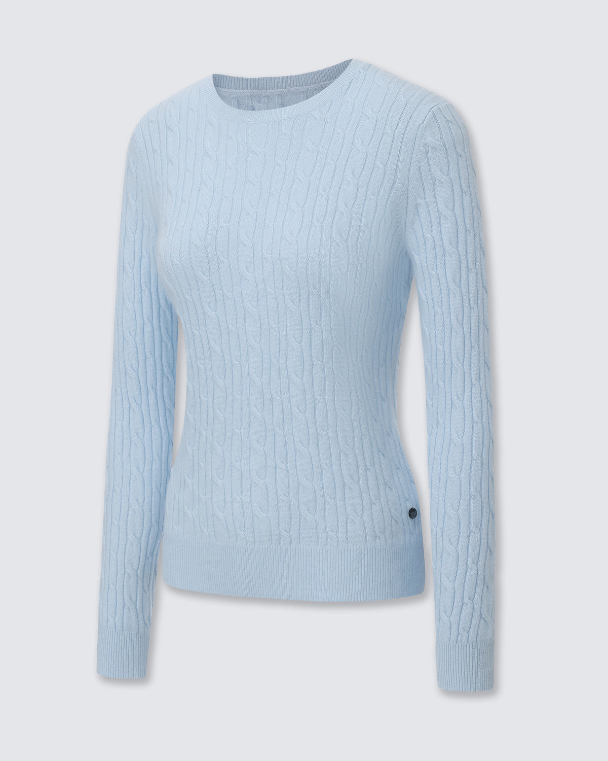 Women's 100% Pure Cashmere Cable Knit Crew Neck Sweater