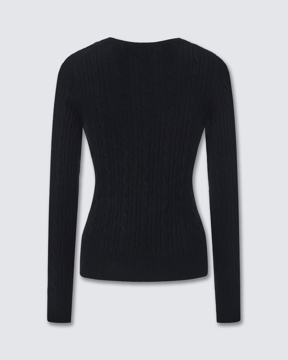 Women's 100% Pure Cashmere Cable Knit V-Neck Sweater