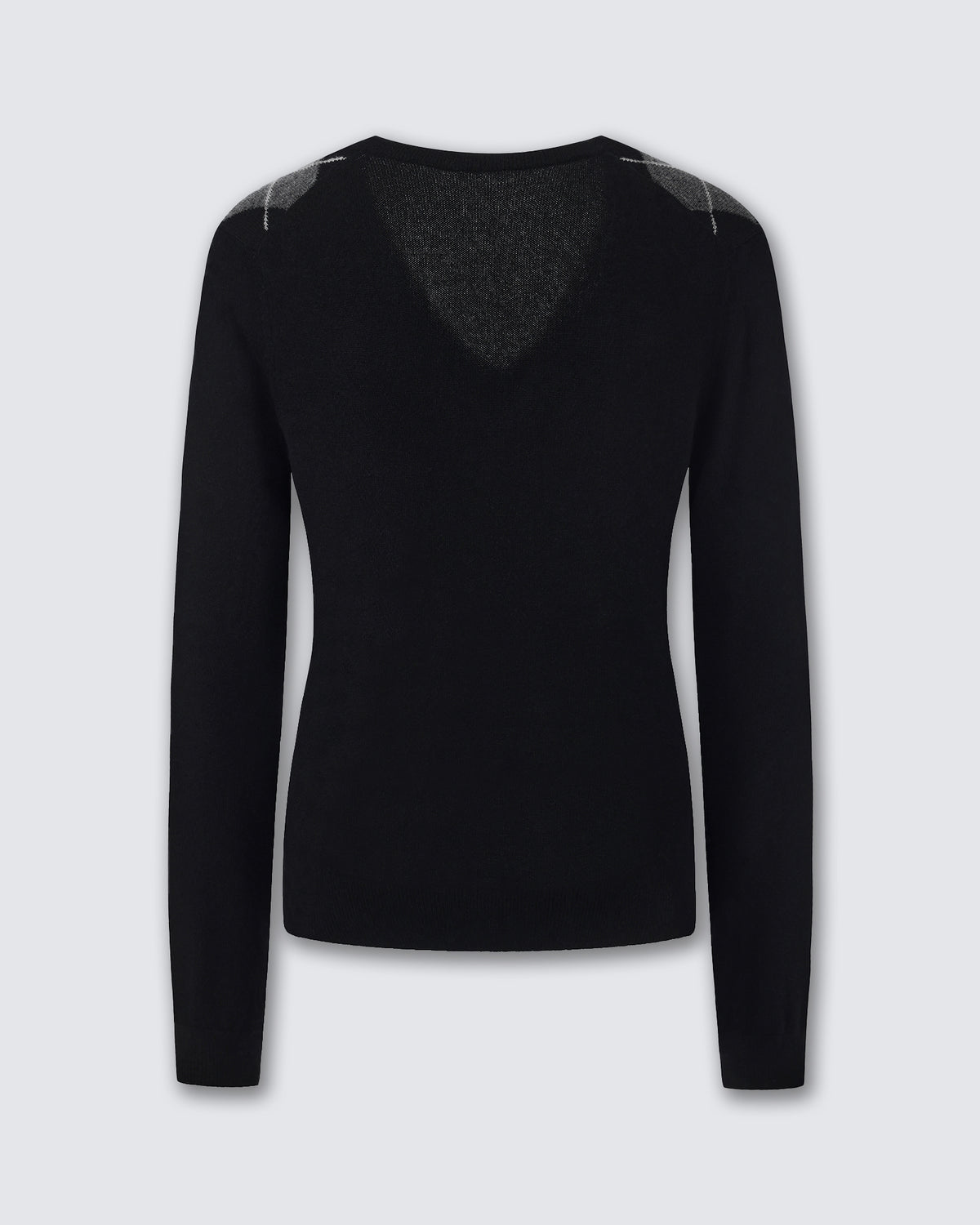 Women's 100% Pure Cashmere Argyle V-Neck Sweater