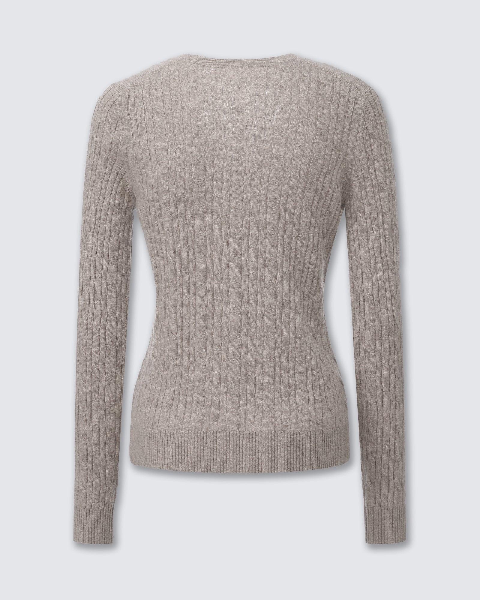 Women's 100% Pure Cashmere Cable Knit V-Neck Sweater