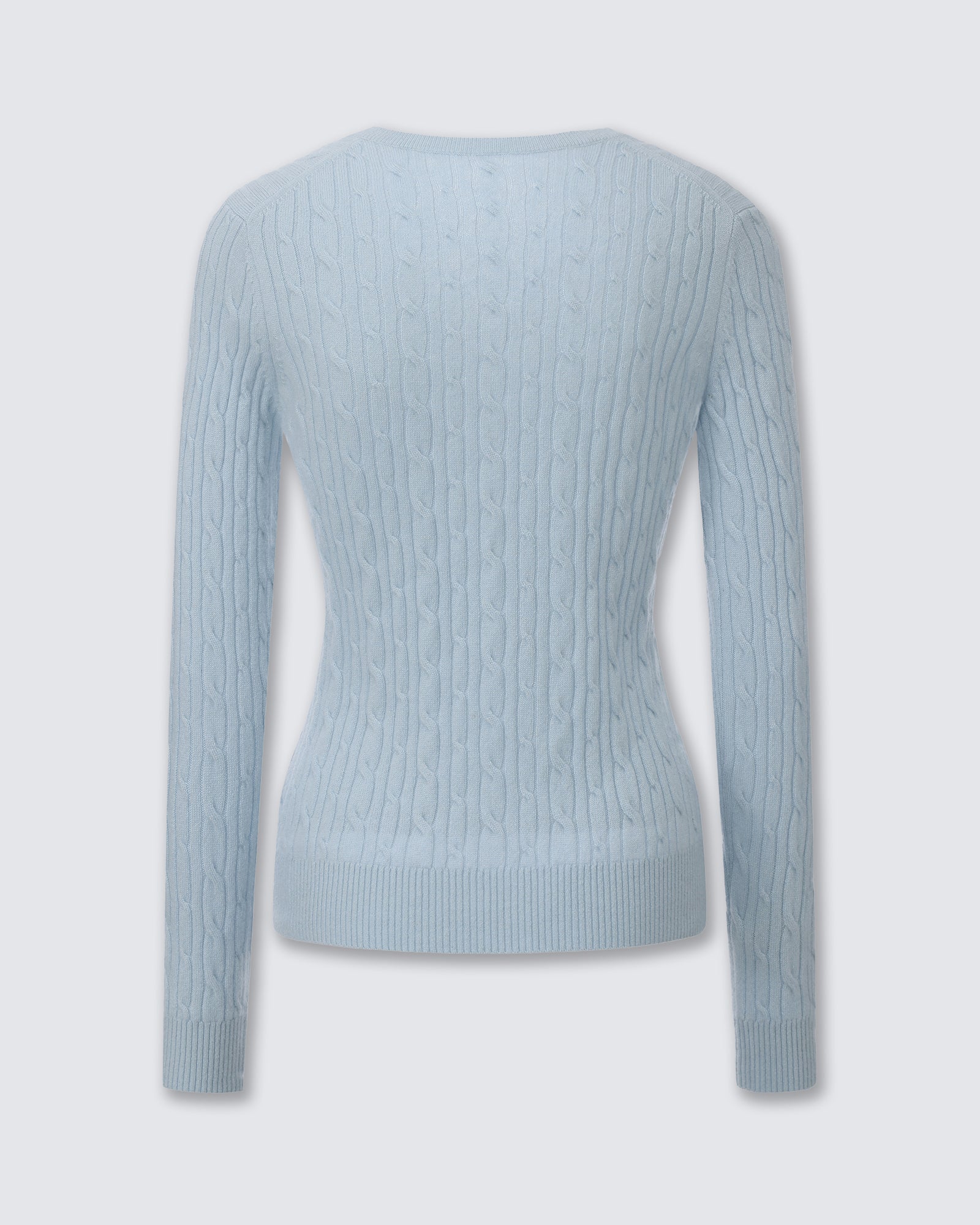 Women's 100% Pure Cashmere Cable Knit V-Neck Sweater