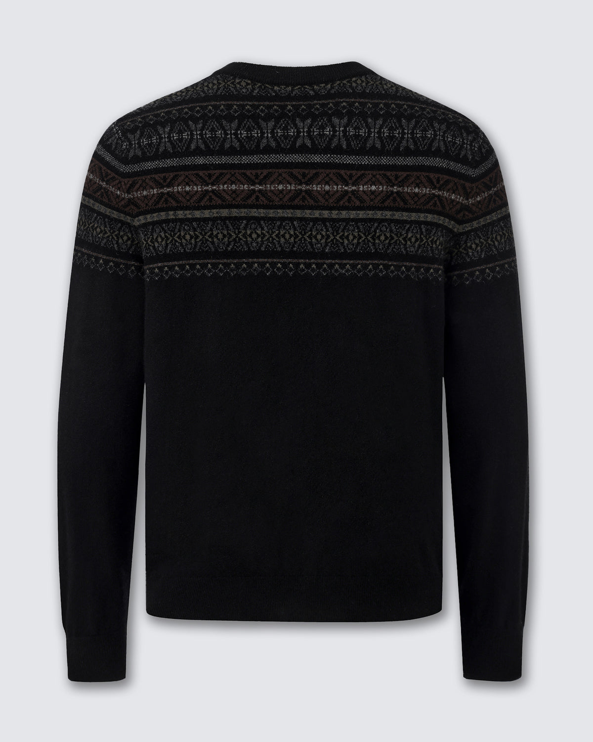 Men's 100% Pure Cashmere Fair Isle Crew Neck Sweater