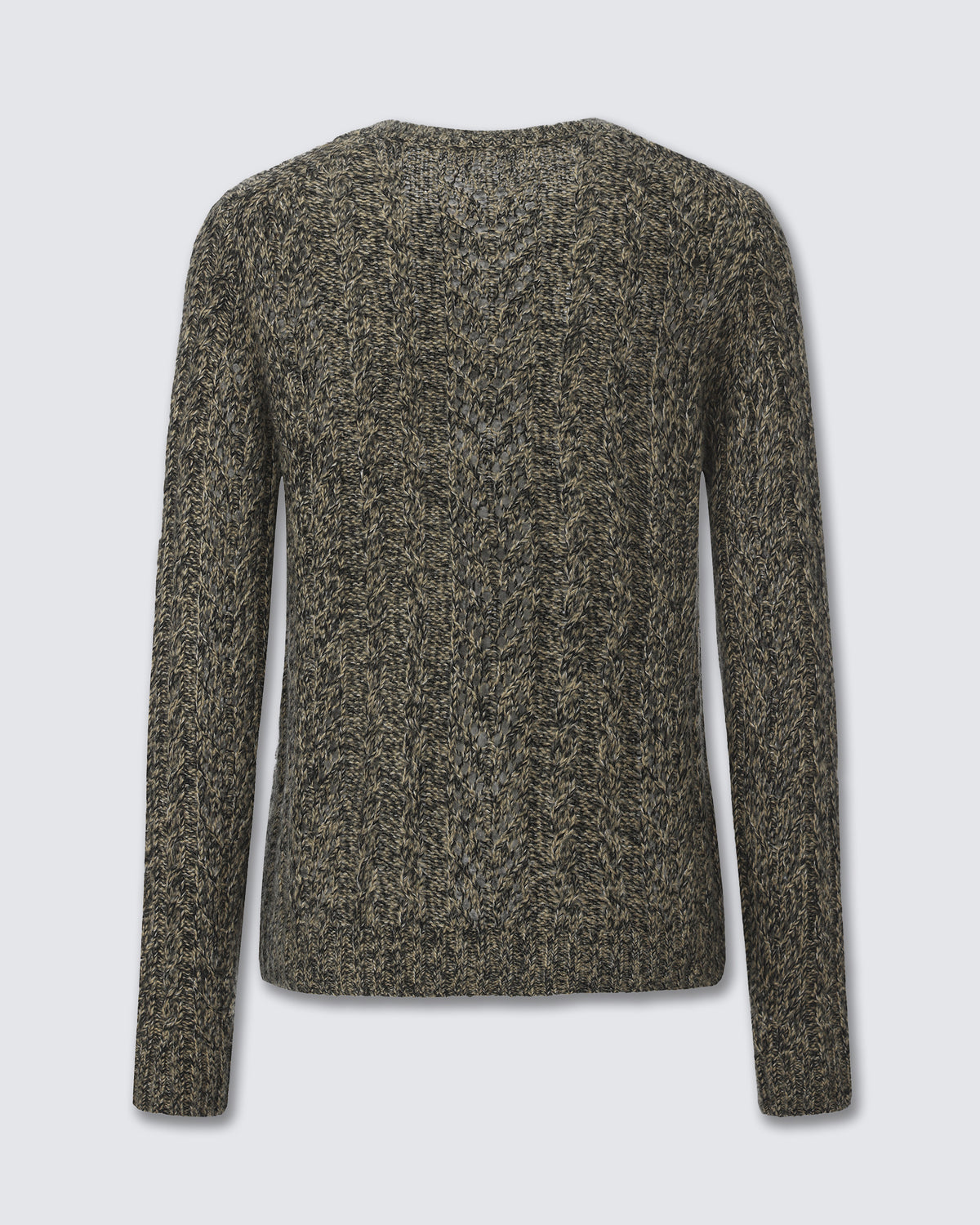 Women's Cashmere Silk Cable Knit Crew Neck Sweater