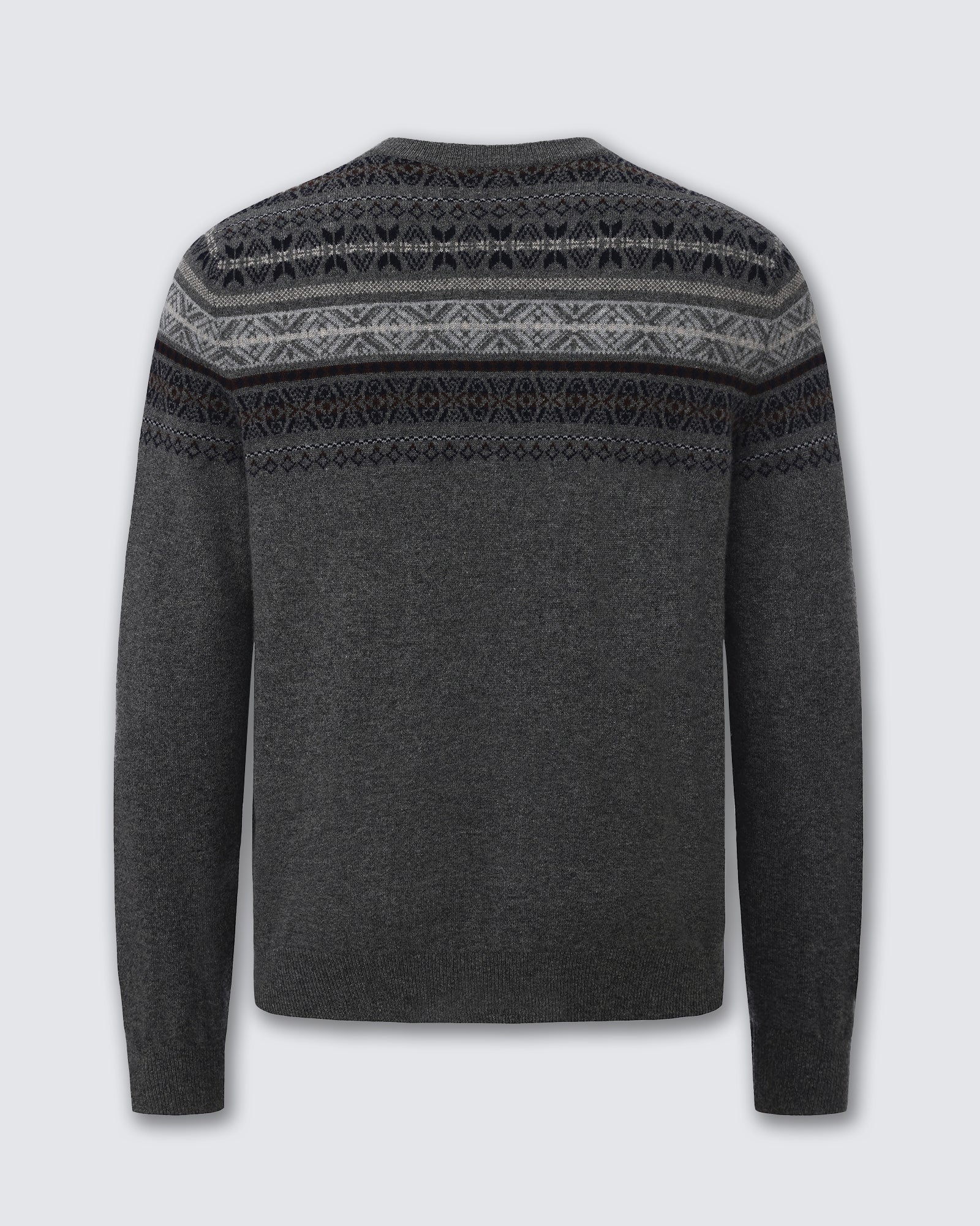 Men's 100% Pure Cashmere Fair Isle Crew Neck Sweater