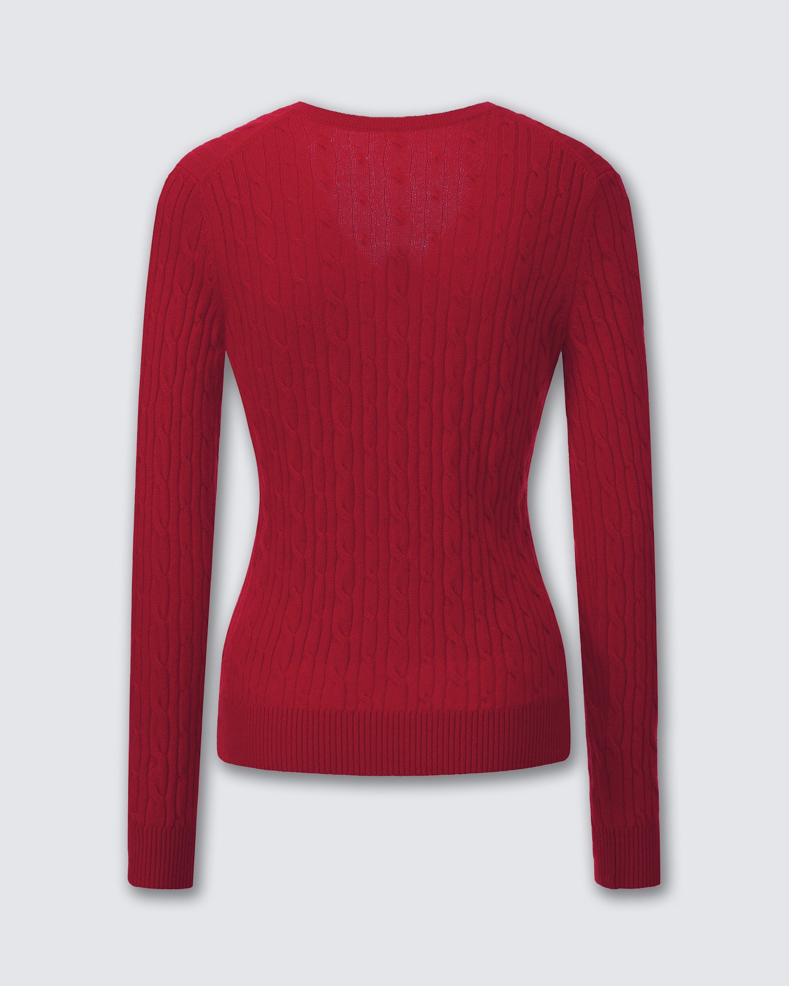 Women's 100% Pure Cashmere Cable Knit V-Neck Sweater