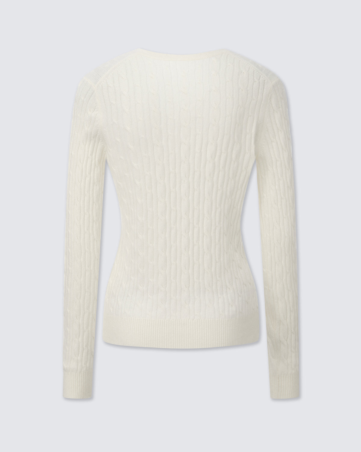 Women's 100% Pure Cashmere Cable Knit V-Neck Sweater
