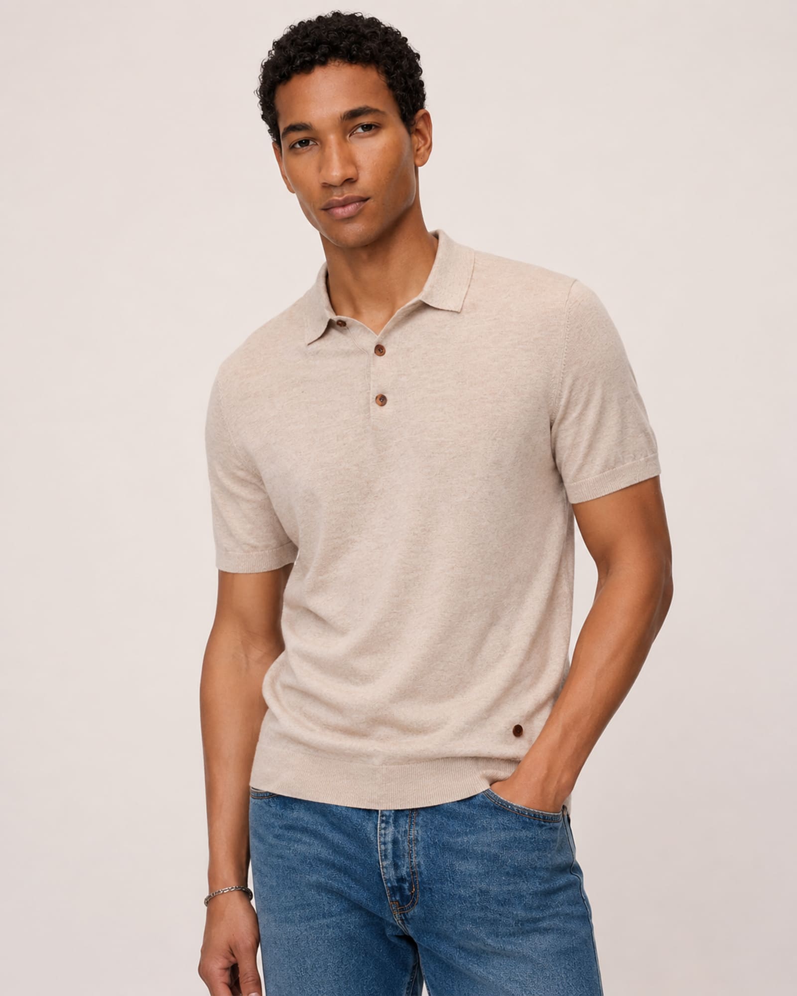 Breathable Pima Cotton Cashmere Polo Shirt