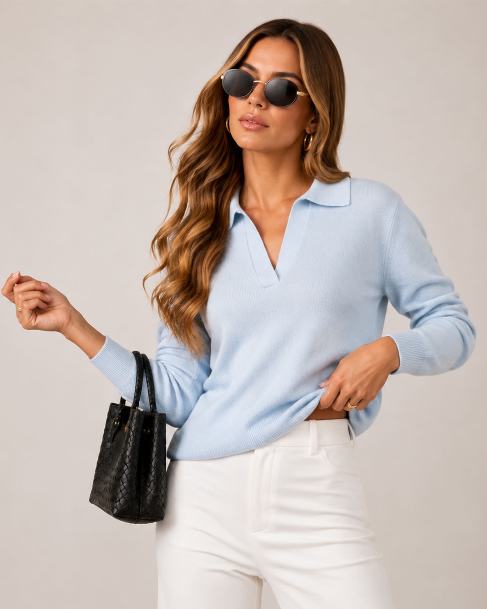 Ultra Soft Cashmere Polo Neck Sweater