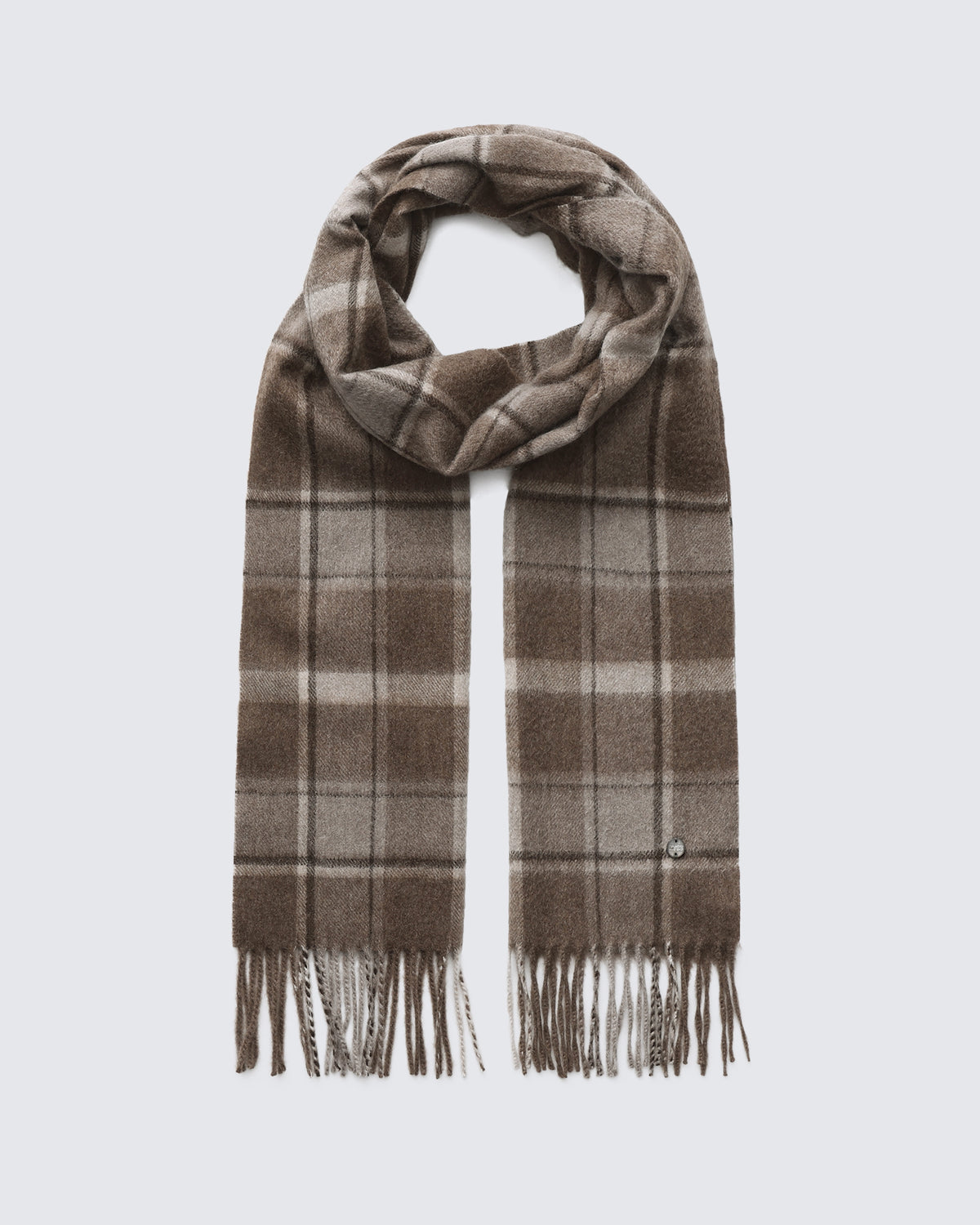 100% Pure Cashmere Brushed Check Scarf