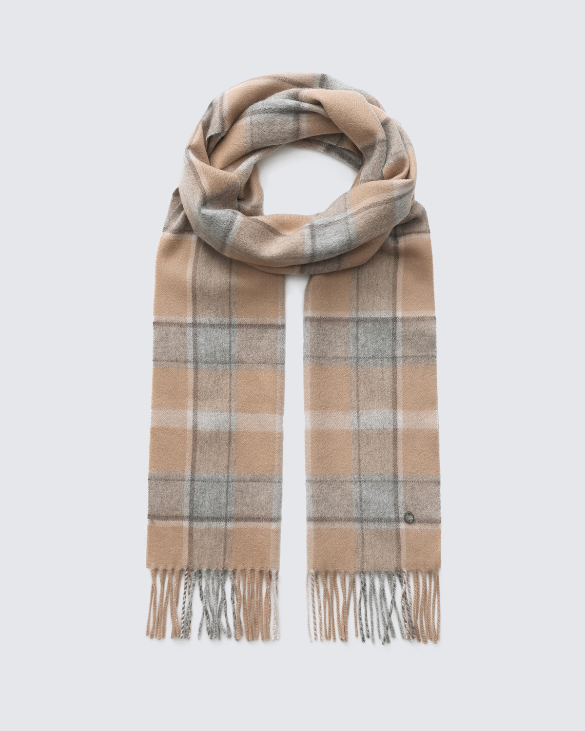100% Pure Cashmere Brushed Check Scarf
