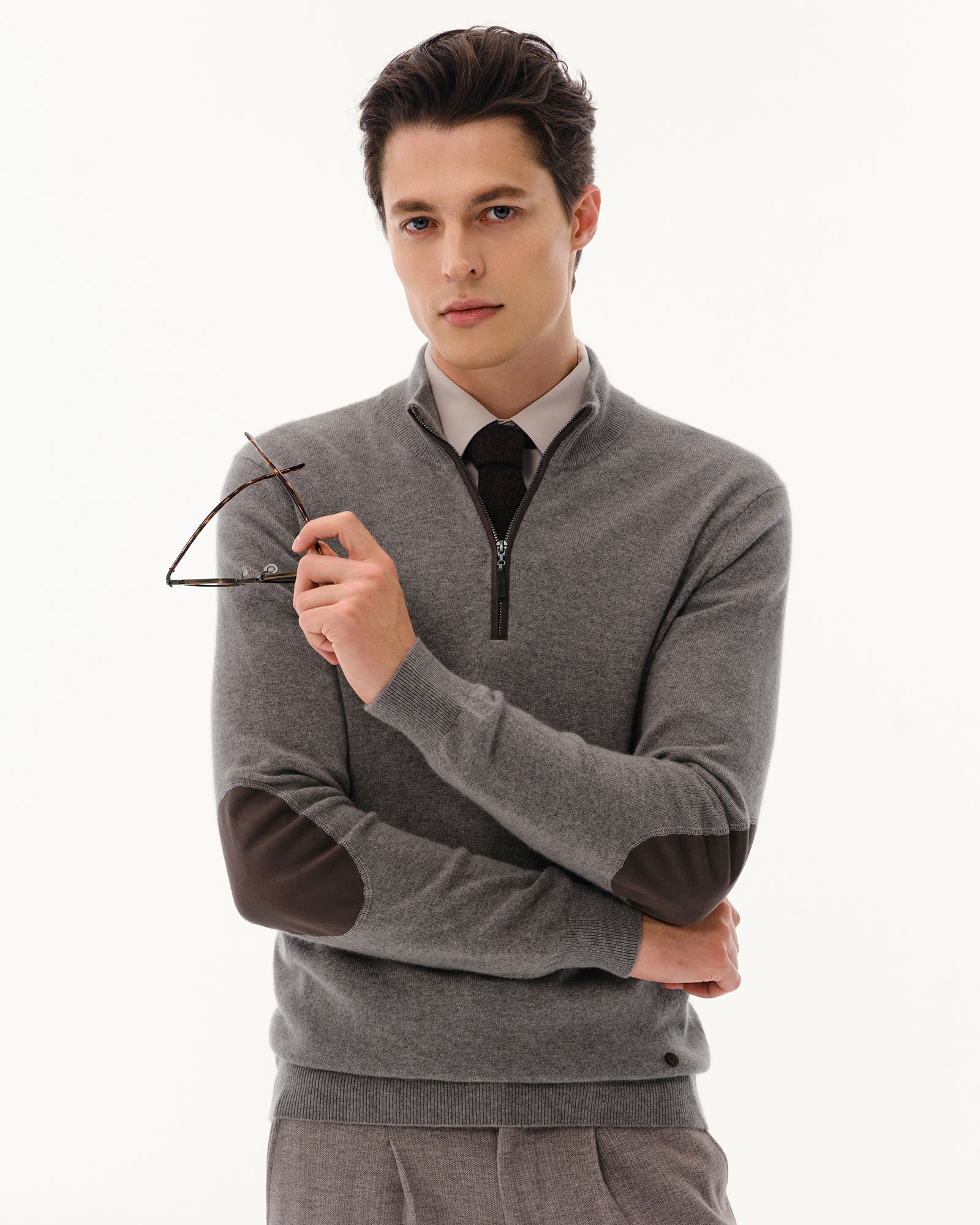 Men's 100% Pure Cashmere Quarter Zip Pullover